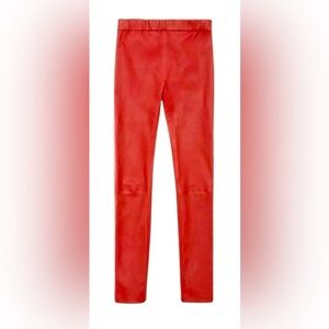 Helmut Lang Red Leather Leggings
